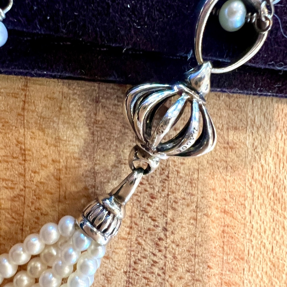 LAGOS Luna Pearl and Sterling beaded tassel necklace - Picture 6 of 10